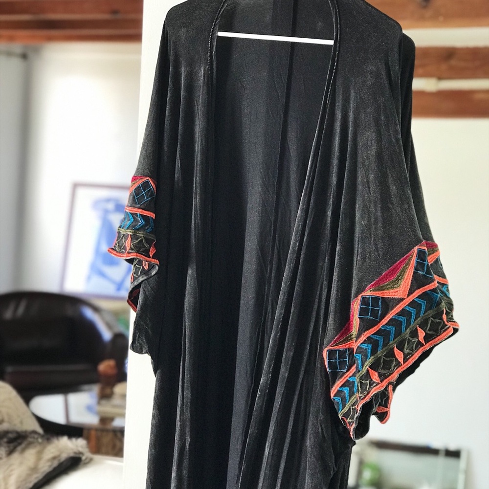 Black POL Kimono w/ Stunning Embroidery